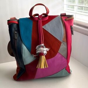 AmeriLeather Betsy Multicolor Backpack Tote Shoulder Bag AmeriLeather Betsy Backpack main image 3